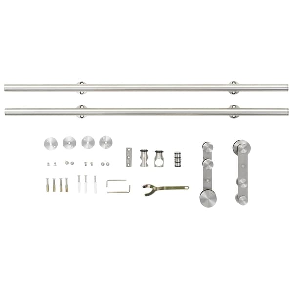 vidaXL Skjutdörrsfäste 183 cm stål silver