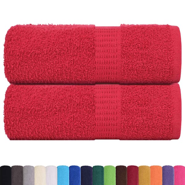 vidaXL Handdukar, 2 st, Röda, 30x30 cm, 100% Bomull