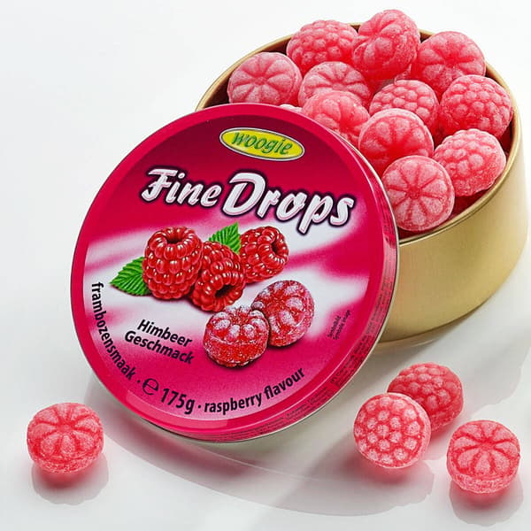Woogie slik på dåse hindbær 175 g