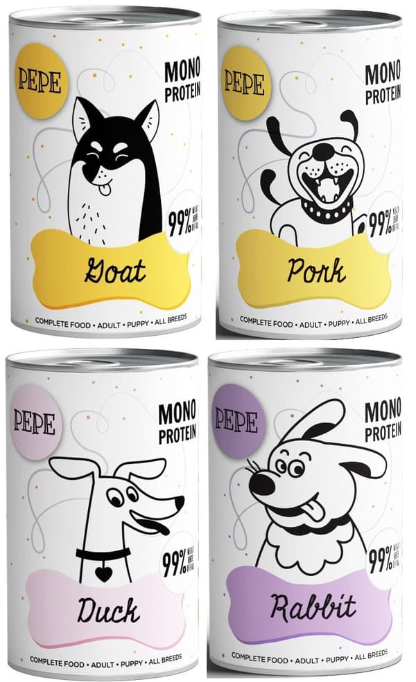 Kæledyrsboks | PEPE | Vådfoder til hunde 400g - Pepe Mix 4x400g