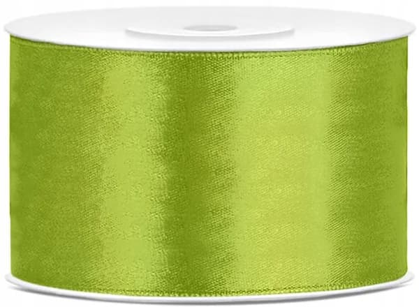 Äppelgrön satinvöö koriste 38mm 25m