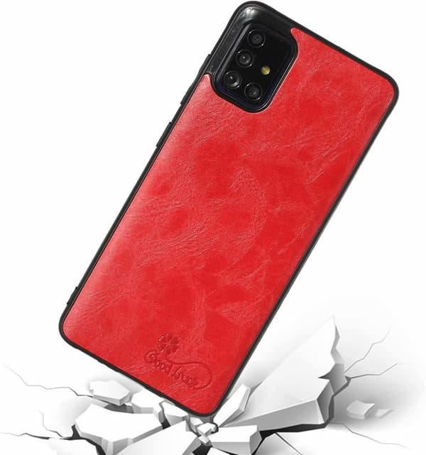 Hærdet glascover til Samsung Galaxy A31 med solid rød bagside