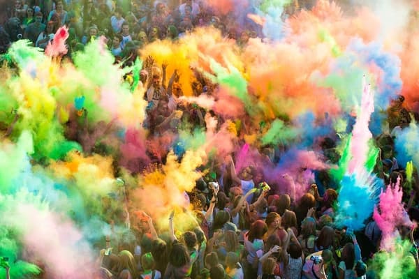 Konfettiampuja Holi-puuterioranssi