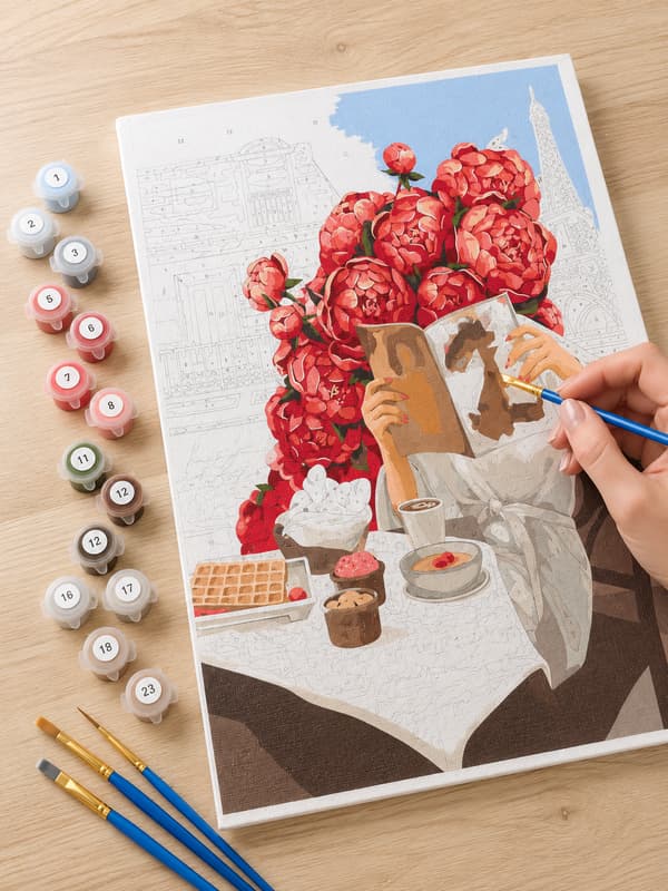 Målning med siffror med ram Blooming Paris 40x50 cm