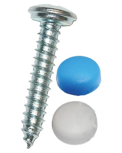 Nummerpladeskruer 4 stk. 5x19mm hætter