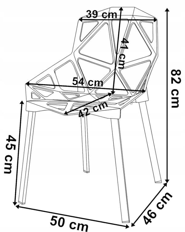 Moderni avonainen tuoli VECTOR musta
