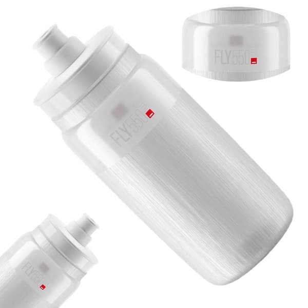 ELITE FLY TEX läpinäkyvä vesipullo harmaa logo 550ml SUPER LIGHT 51 grammaa