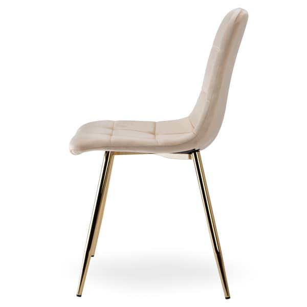 DENVER Samettinen Kultainen Beige Tuoli