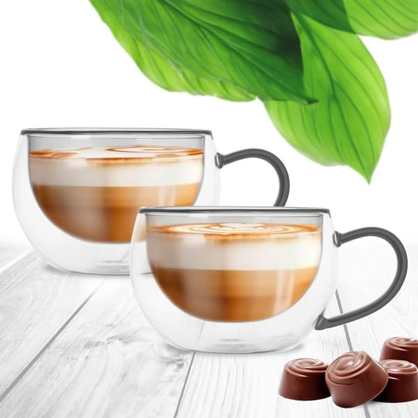 Dubbelväggiga termoglas för kaffe och te, dubbla, 300 ml, 2 st.