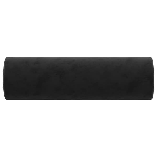 vidaXL Prydnadskuddar, 2 st, svarta, Ø15x50 cm, sammet