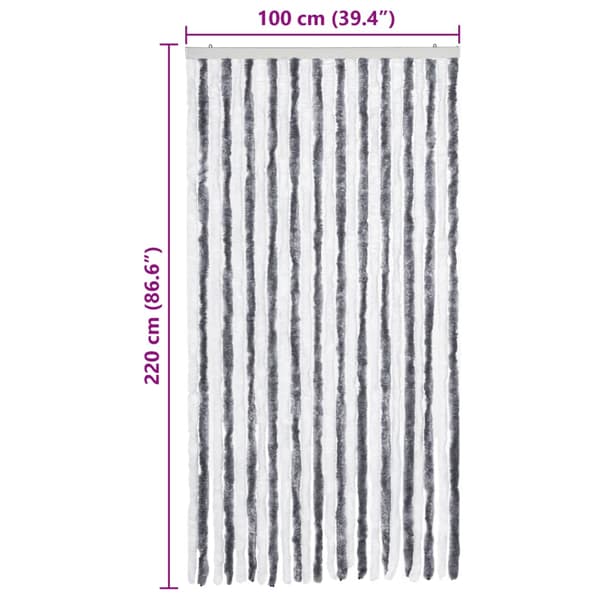 vidaXL Flugnät grått och vitt 100x220 cm chenille