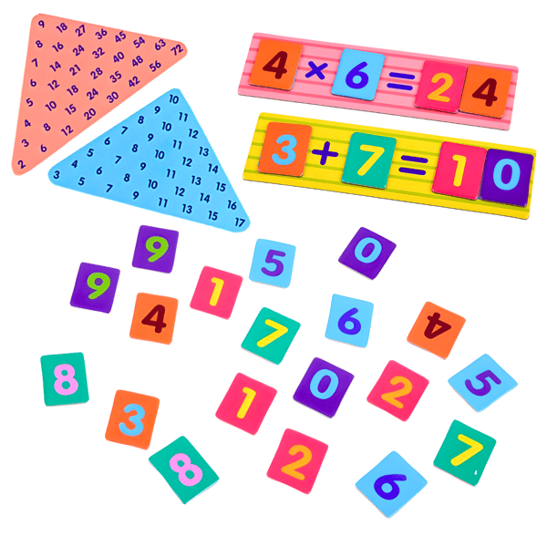 Matte Tiger Lärande Addition Multiplikation Matematik Pusselblock