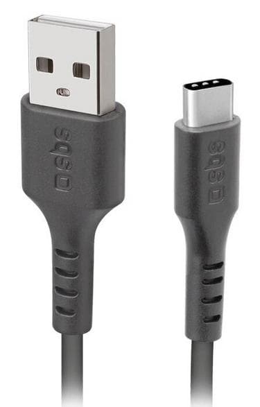 SBS USB-A - USB-C-kabel 1,5 m svart