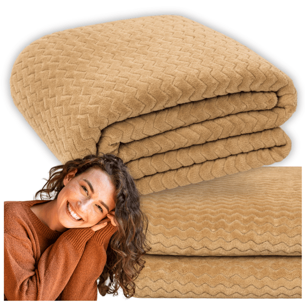 Sengetæppe seng gave 200x220 beige til kærestes kones navnedag