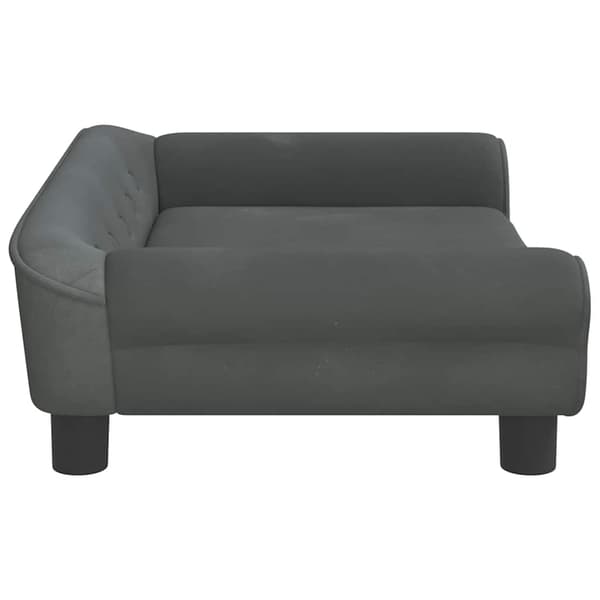 vidaXL Hundbädd, Mörkgrå, 70x48x22 cm, Sammet