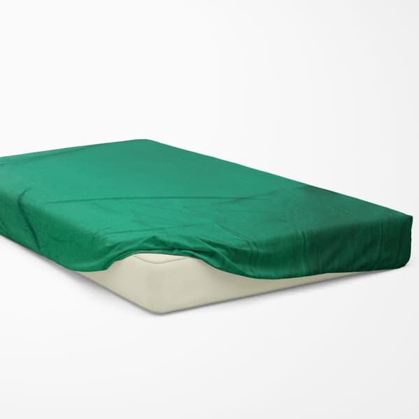 Enfärgad Luxury springlakan - flaskgrön 180x200 med elastik