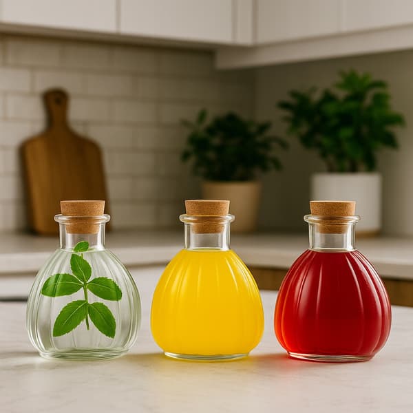 5x Glasflaskor Venice 250ml Karaff för Vatten, Juice, Likör, Olivolja