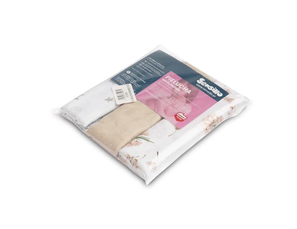 MUSLIN NAPPING GRÅ-BEIGE NALLEBJÖRN (Förpackning - 3 st)