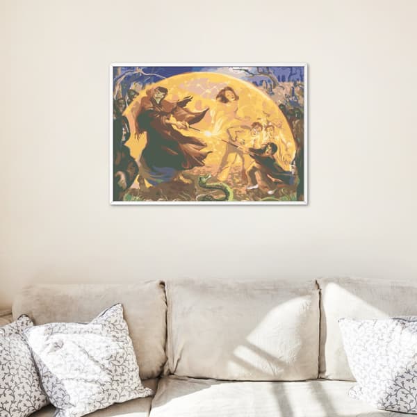 Maleri efter tal med ramme Harry Potter og Lord Voldemort 50x40 cm