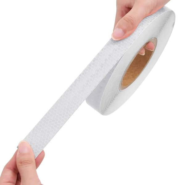 vidaXL Reflekterande tejp, vit, 2,5 cm x 50 m, PVC