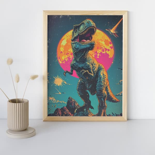 MALING EFTER TAL MED RAMME Billeder til maleri - T-Rex-æraen 40x50 cm