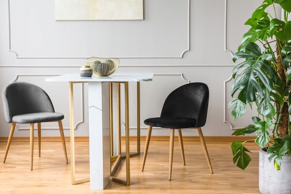 KLÄDD STOL VARDAGSRUM KONTOR VELVO SVART