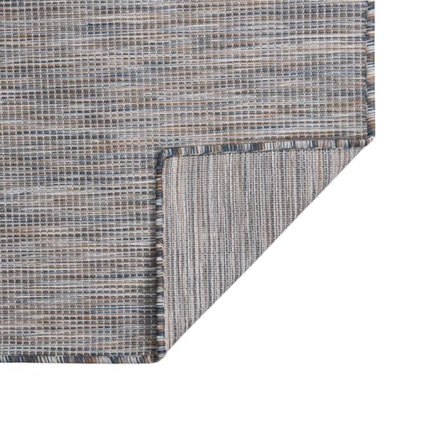 vidaXL udendørstæppe fladvævet 200x280 cm brun og blå