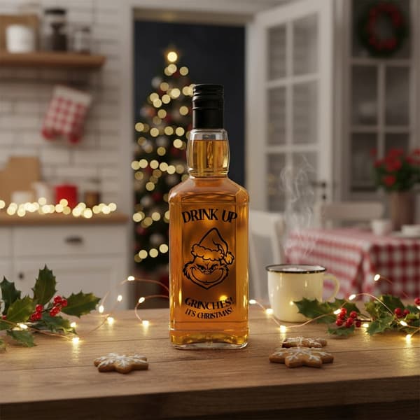 10x Julklappsflaskor 500ml Daniel med tryck på tinktur 0,5l