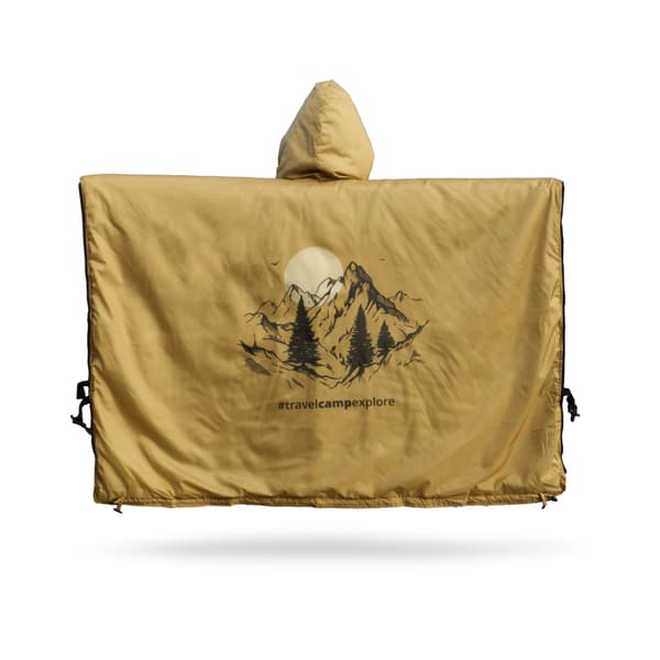 OFFLANDER camping poncho tynd med varmer champagne