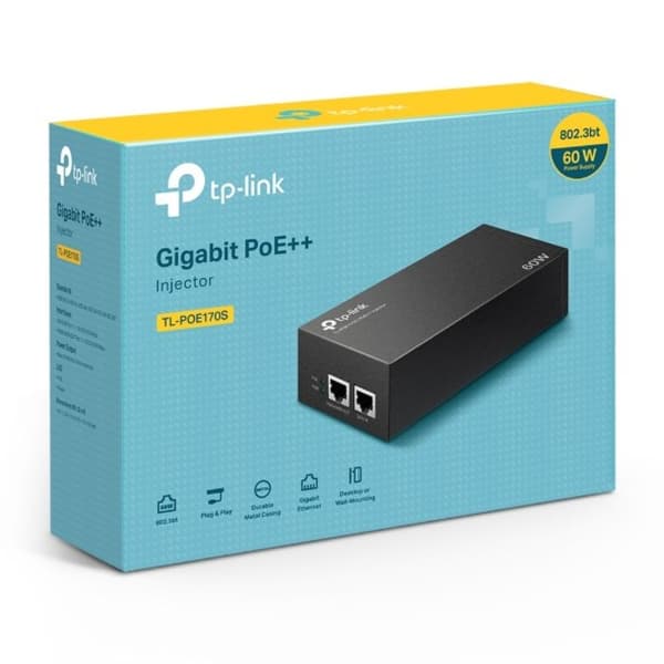 TP-LINK TL-POE170S PoE-splitter, 60W, Sort, Gigabit Ethernet