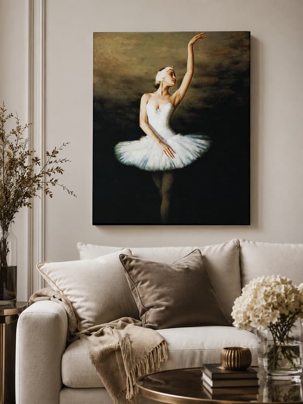 Maleri efter tal med ramme Billeder til maleri - Ung ballerina 40x50 cm