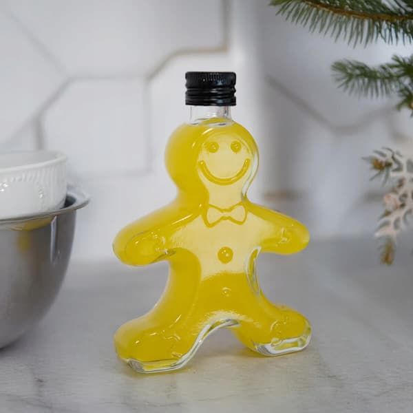 Flaska med kaka 250ml JULKLAPP för likörer GLASFLASKOR Pepparkaka