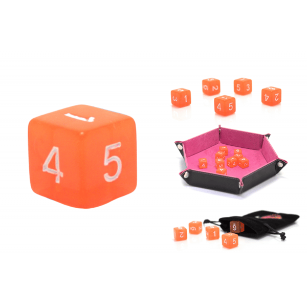 D6 1,6 cm RPG Fakkel Sekssidede Terninger