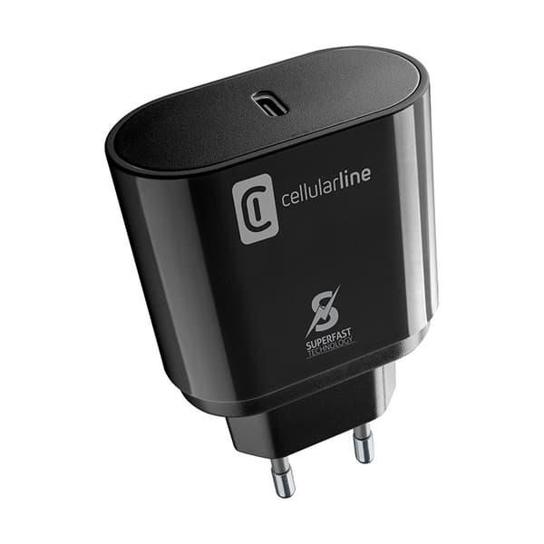 Cellularline - USB-C Super Hurtig Oplader 25W (Designet til Samsung) (Sort)