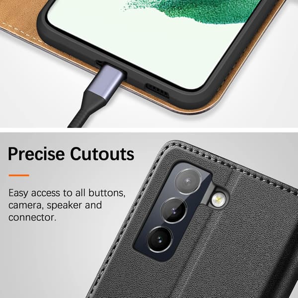 FLIP-ETUIS TIL SAMSUNG GALAXY S21 FE 5G SORT PU-LÆDER ELEGANT