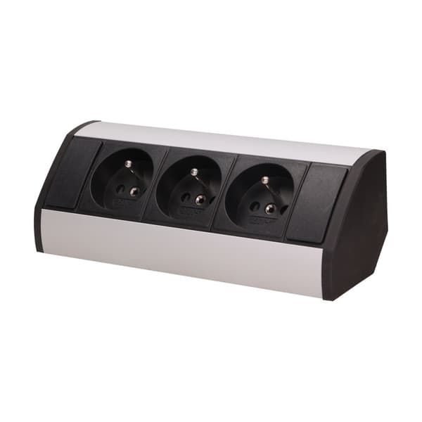 MØBELSTIKDOP 3X2P+Z SORT-SØLV - ON-9001/B-G