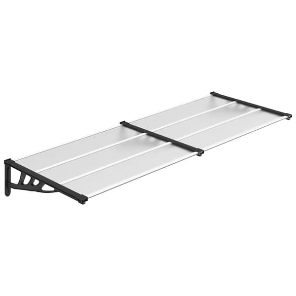 vidaXL dørmarkise sort og transparent 239x90 cm polycarbonat
