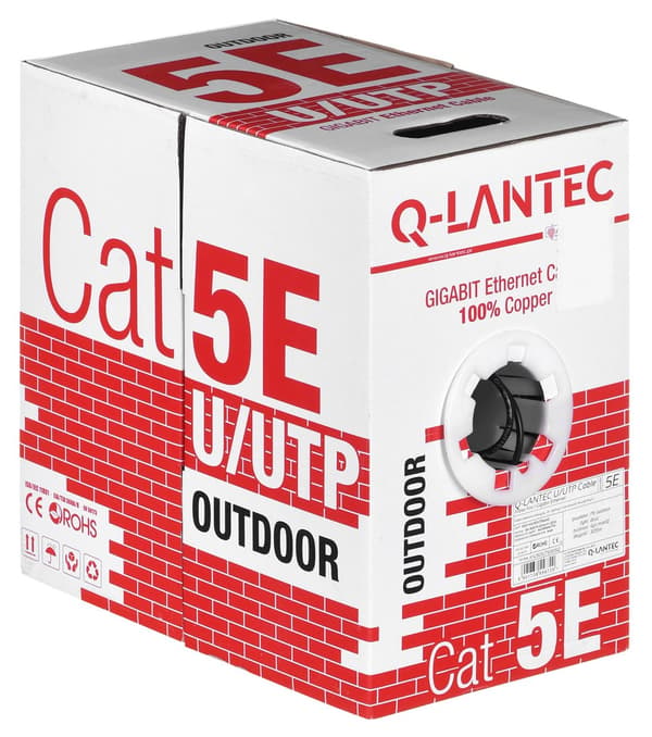 Q-LANTEC UTP ulkokäyttöön tarkoitettu kuivakaapeli 4PR cat.5e PVC 305m
