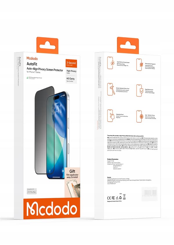MCDODO KARKAISTU LASIA YKSITYISKÄSITTELYÄ VARTEN APPLE IPHONE 17:LLE