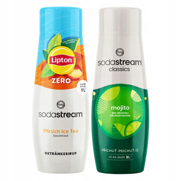 2x SodaStream Lipton Iste Persika Zero Sockerfri Sirap + Mojito Mohito