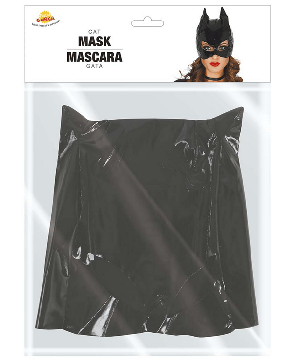 Catwoman-naamio korvilla musta asu
