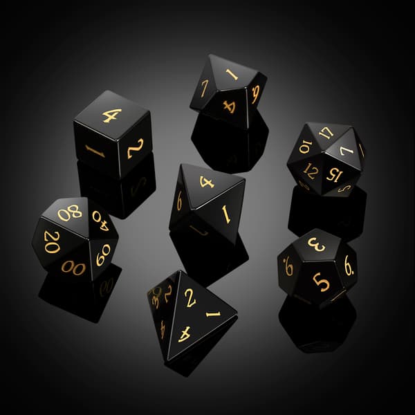 RPG-tärningar Obsidiankristalltärningar Set med 7