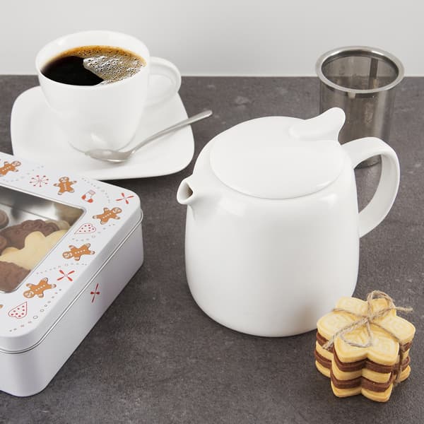 Porcelæns te-kande med infuser 650 ml