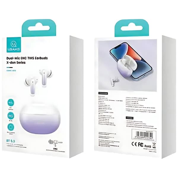 USAMS Bluetooth 5.3 TWS Høretelefoner X-donseries ENC Trådløse Blå Gradient/Gradient Blå BHUENCXD03 (US-XD19)