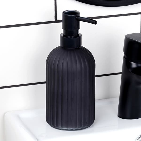 Såpedispenser glas svart 400 ml 2 st