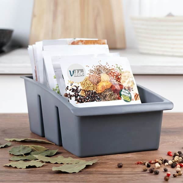 Grå organizer til krydderier 25x15x9 cm