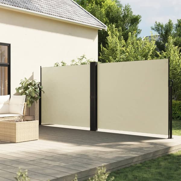 vidaXL Rullande sidomarkis krämfärgad 160x1200 cm