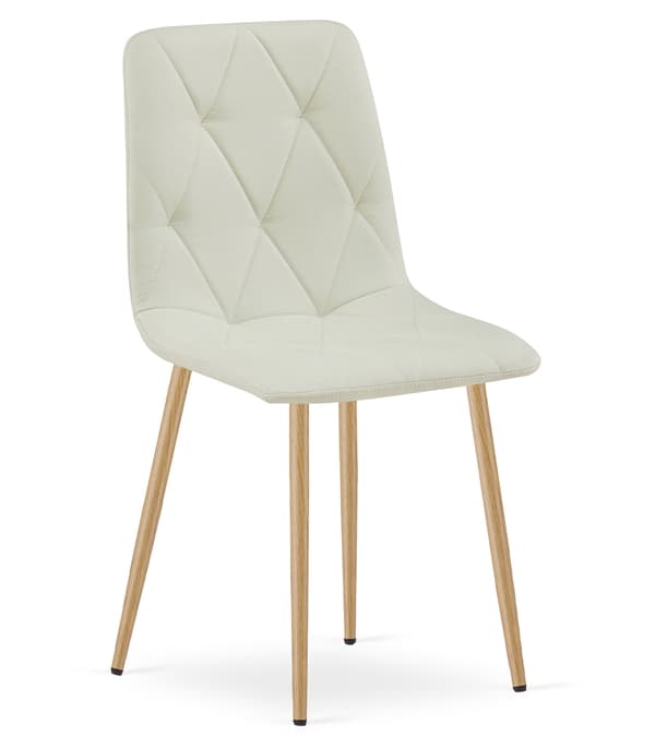 LIBRA stol - beige tyg / träfärgade ben x 3