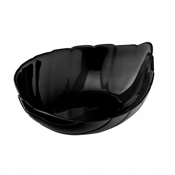 Salatskål i glas, blad, sort, universal, 17,5 cm, 330 ml, 1 stk.