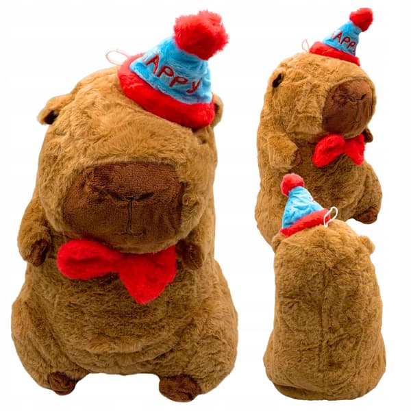 Kapybara-pehmolelu, juhlahattu-lelu 25 cm